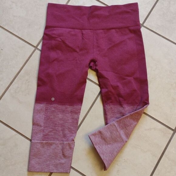 Lululemon pink leggings Seamless Street Crop Ombre purple to pink - Picture 2 of 13